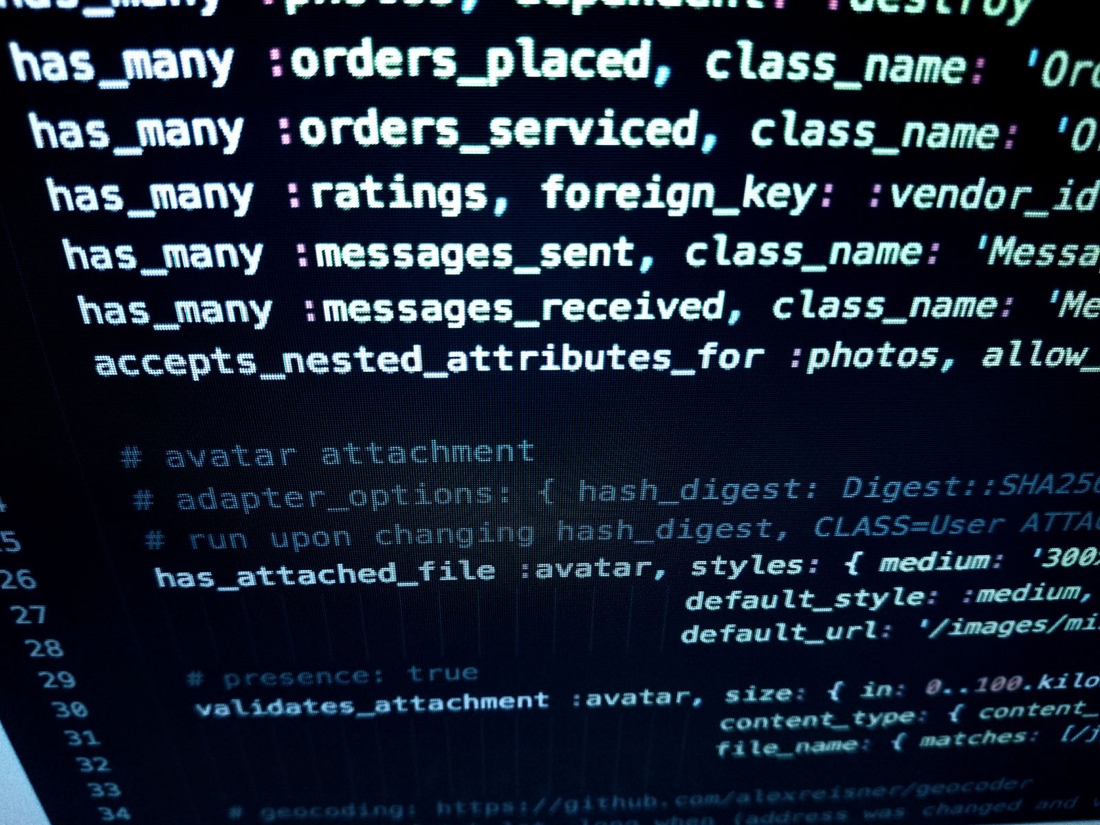 Close-up of programming code